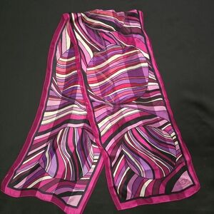 Vintage Oscar De La Renta Pink and Purple Women's Scarf